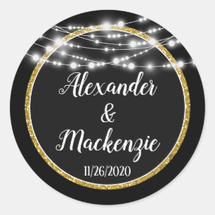 Black Gold Wedding Thank You Favour Tags