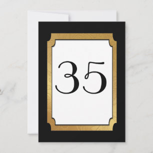Black & Gold Wedding Wedding Table Number
