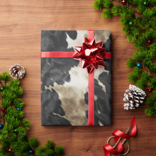 Black Gold Western Cowhide Wrapping Paper