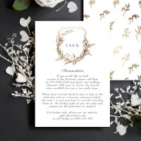 Black Gold White classic crest wedding details