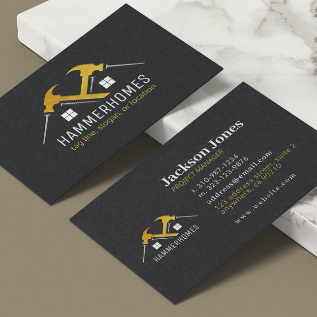 Black Gold White Home Repair Tools Business Cards  (Creator Uploaded)