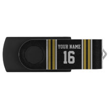 Black Gold White Team Jersey Custom Number Name