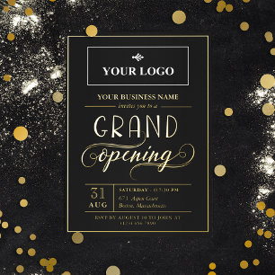 Black & Gold Wide Logo Grand Opening