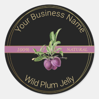 Black & Gold Wild Plum Jelly Product Label