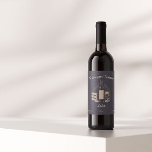 Black & Gold Wine Bottle Label Sticker