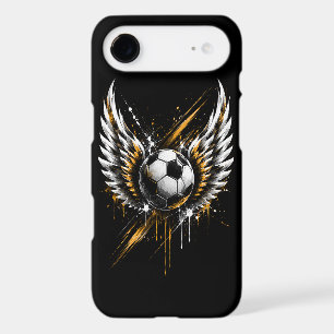 Black Gold Winged Soccer Ball Phone Case Footbal