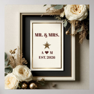 Black Gold With Elegant Corners Poster