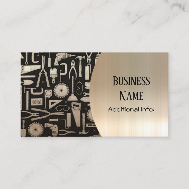 Black & Gold Workshop Tools Business Card (Front)