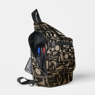 Black & Gold Workshop Tools Sling Bag