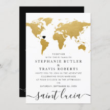 Black & Gold World Map Wedding
