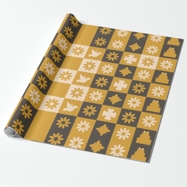 Black & Gold Wrapping paper (Unrolled)
