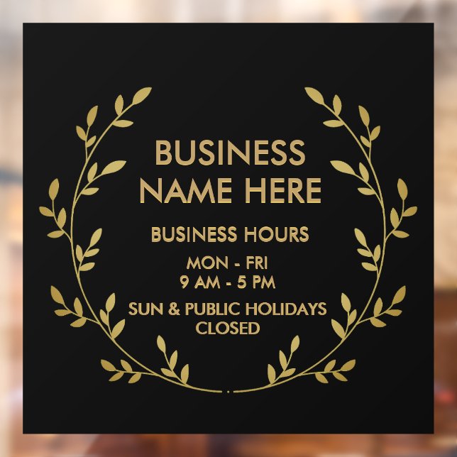 Black Gold Wreath Business Store Opening Hours (Sheet 2)