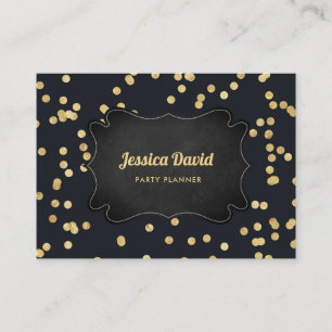 Black gold Yellow Glitter Modern Business Card