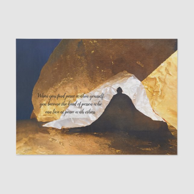 Black Gold Yoga Meditation Instructor Reiki Master Tissue Paper (Front)