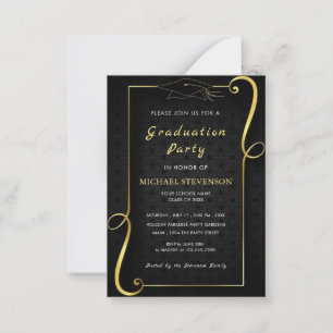 Black Gold Your Own Design Graduation Invitation