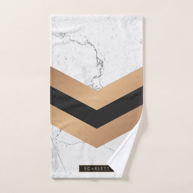Black & Golden Abstract Bath Towel Set (Hand Towel)