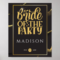 Black Golden Abstract Fabulous Fun Bridal Shower