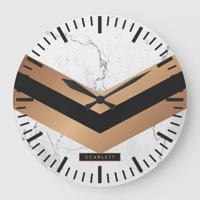 Black & Golden Abstract Large Clock (Front)