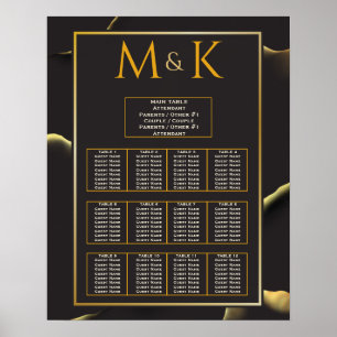 Black Golden Abstract Lovely Fab Wedding  Poster