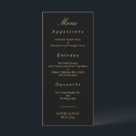 Black Golden Beige Elegant Wedding Menu<br><div class="desc">Black Golden Beige Elegant Wedding Menu, please personalise as required using the online Personalisation template before ordering. Once you have entered your wording onto the Personalisation template, should you find that you need to adjust the positioning of the text then please use the "Customise further" option to "Edit using the...</div>