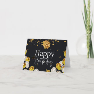 Black & Golden Birthday Greeting Card