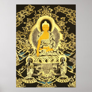 Black-Golden Buddha Poster