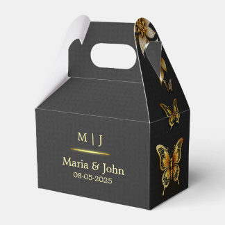 Black Golden Butterflies  Favour Boxes