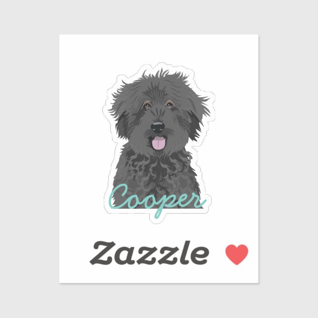 Black Golden Doodle Custom Dog Name (Sheet)