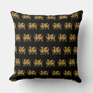 Black Golden Dragon Cushion