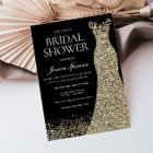 Black Golden Dress Gown Bridal Shower