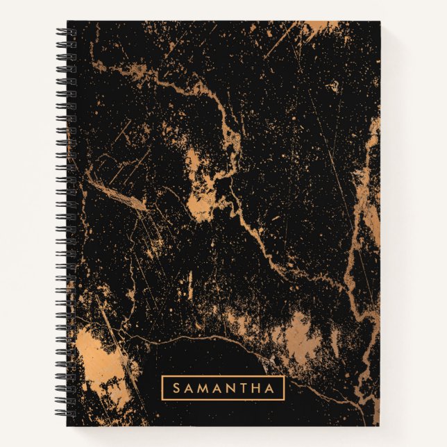 Black & Golden Marble Notebook (Front)
