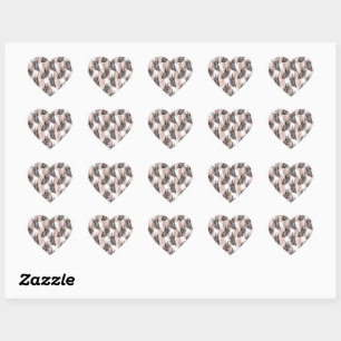 Black Golden Palm Leaf Tropical Tree Hawaiian Heart Sticker