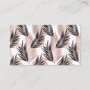 Black Golden Rose Palm Leaf Tropical Tree Hawaiian Business Card