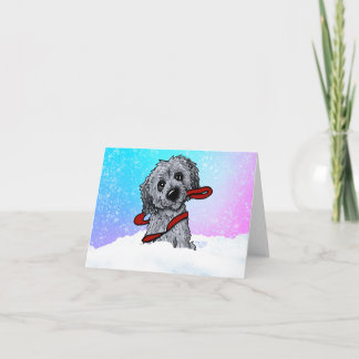 Black Goldendoodle DoodleMoji  Card