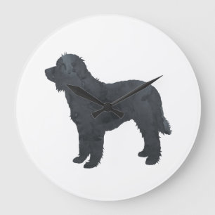 Black Goldendoodle / Labradoodle Artwork Large Clock
