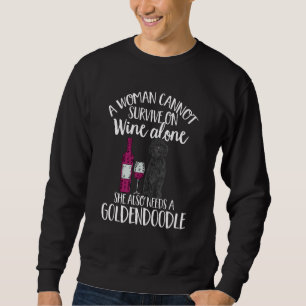 Black Goldendoodle Wine Doodle Mum Sweatshirt
