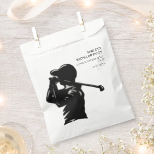 Black golfer Golfing Trip Bachelor Party minimal  Favour Bag