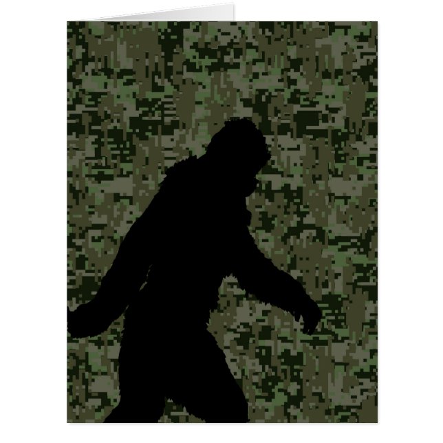 Black Gone Squatchin Woodland Digital Camouflage (Front)