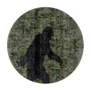 Black Gone Squatchin Woodland Digital Camouflage Cutting Board