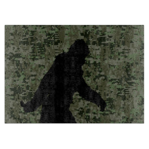 Black Gone Squatchin Woodland Digital Camouflage Cutting Board