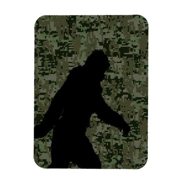 Black Gone Squatchin Woodland Digital Camouflage Magnet (Vertical)