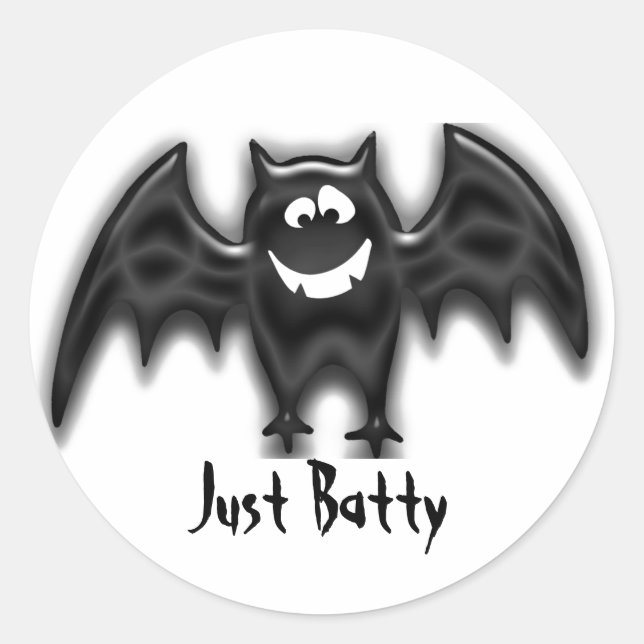 Black Goofy Bat, Just Batty sticker (Front)