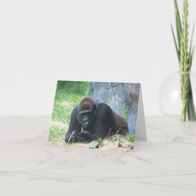 Black Gorilla So How's Your Day Going? on Note Card (Front)