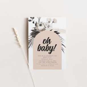 Black Goth Boho Baby Shower Party Invite