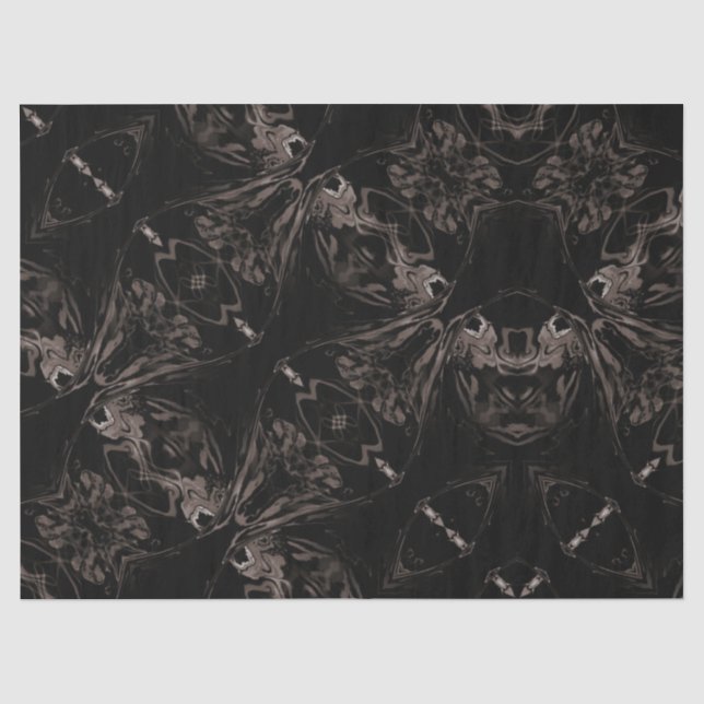 Black Goth Fantasy Fabric Tissue Paper (Front)