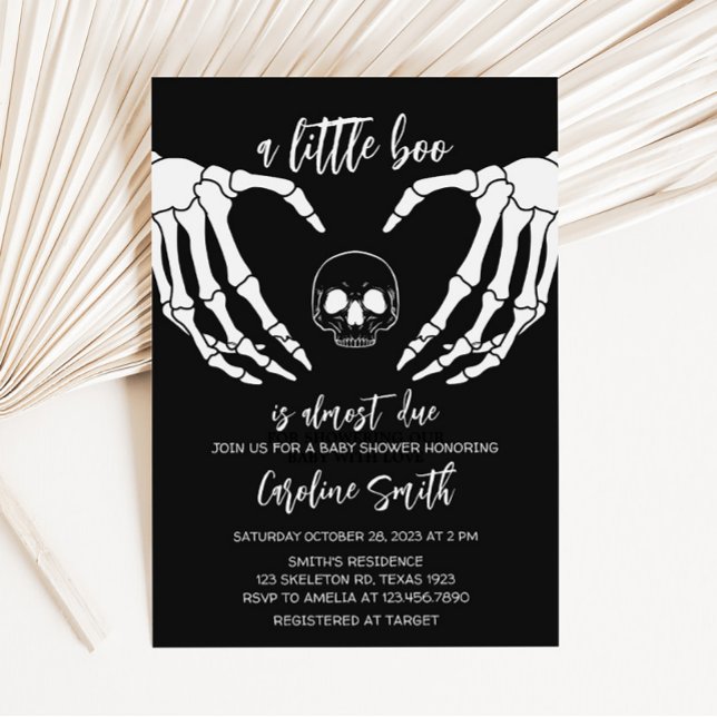 Black Gothic Baby Shower Invitation (Skeleton Baby Shower Invitation)