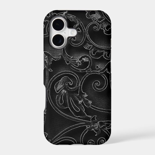 Black gothic baroque swirl pattern (Back)