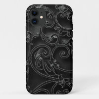 Black gothic baroque swirl pattern