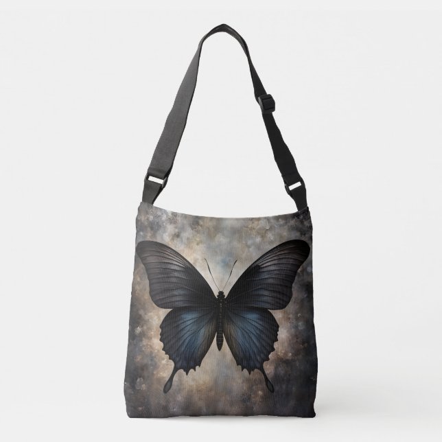 Black Gothic Butterfly Crossbody Bag (Front)