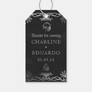 Black Gothic Fantasy Silver Ivy Wedding Gift Tags